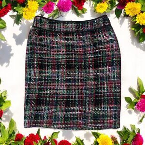 Talbots Women's Pencil Skirt Plaid Textured Multicolored Tweed Size‎ 8 Petite